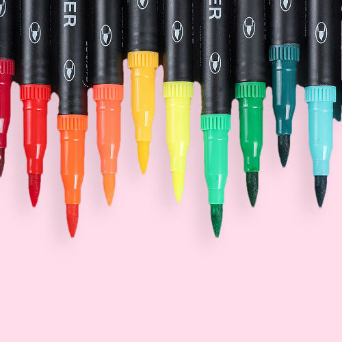Hot Selling 36 Colors Dual Tip Watercolor Brush Marker Pens for Bullet  Journal & Coloring Book - China Dual Tip Brush Marker, Dual Tip Brush Pen
